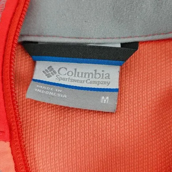 Columbia Softshell Fleece Jacket Coral Zip Up Outdoor Hiking Winter Fall Medium - Picture 6 of 11